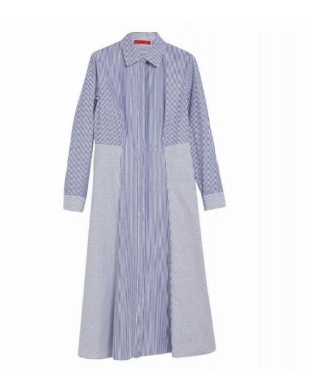 MAX MARA Голубое хлопковое повседневное платье, фото 7