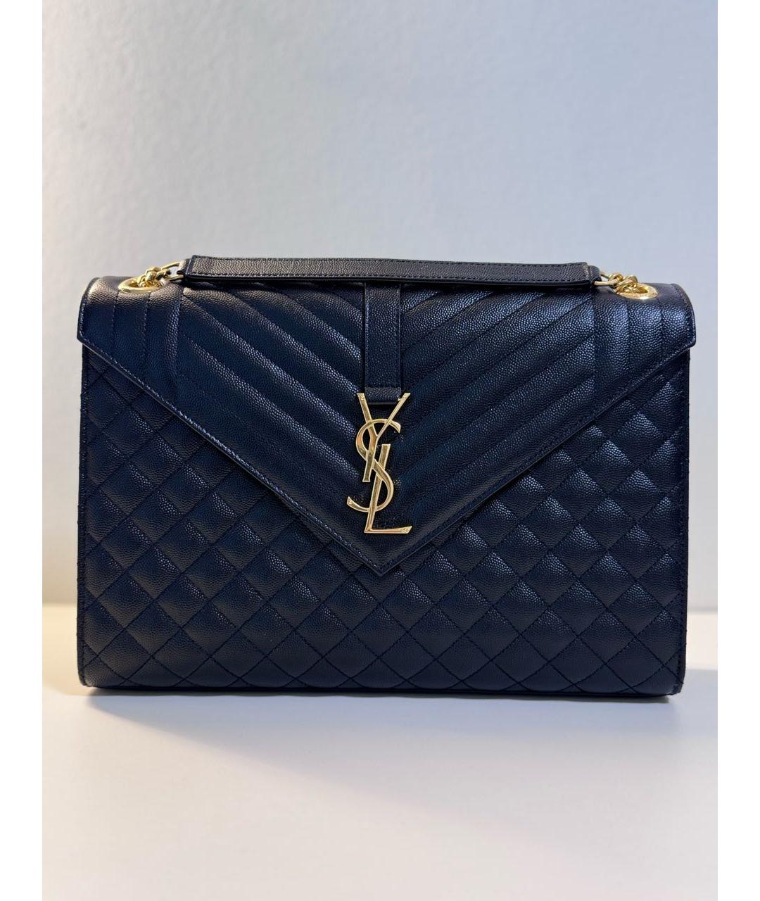 SAINT LAURENT Черная кожаная сумка через плечо, фото 9