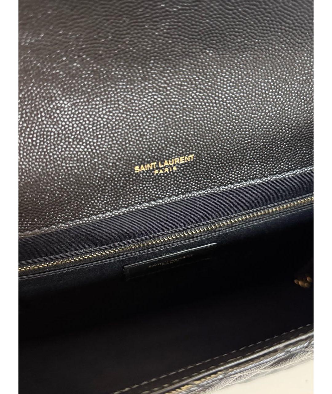 SAINT LAURENT Черная кожаная сумка через плечо, фото 4