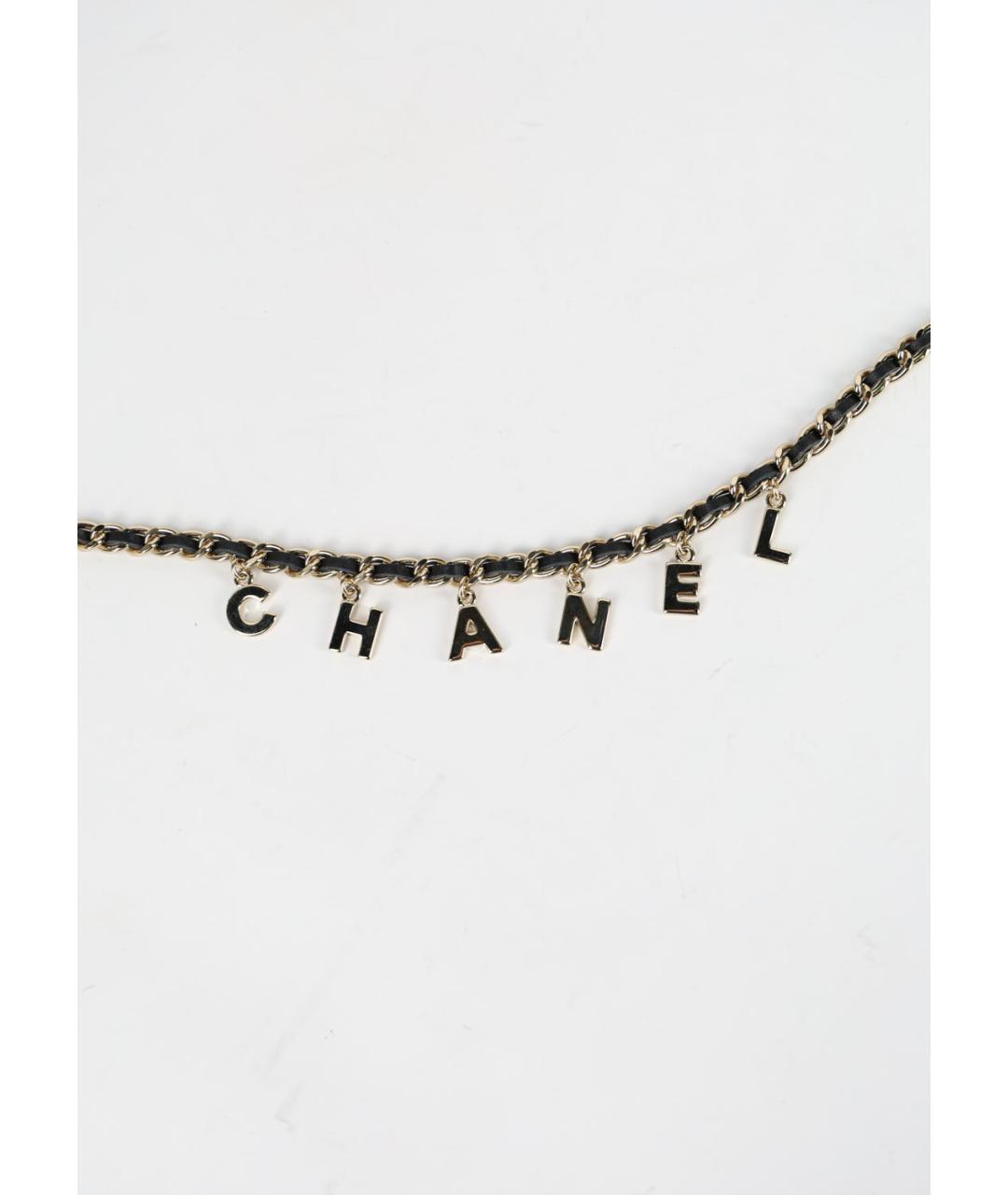 CHANEL Золотой кожаный ремень, фото 2