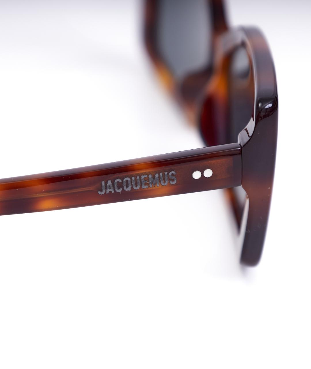 JACQUEMUS Коричневые пластиковые солнцезащитные очки, фото 6