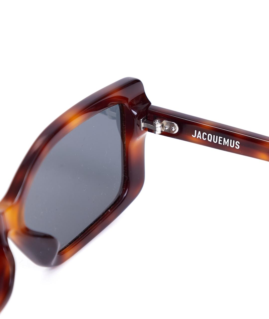 JACQUEMUS Коричневые пластиковые солнцезащитные очки, фото 3