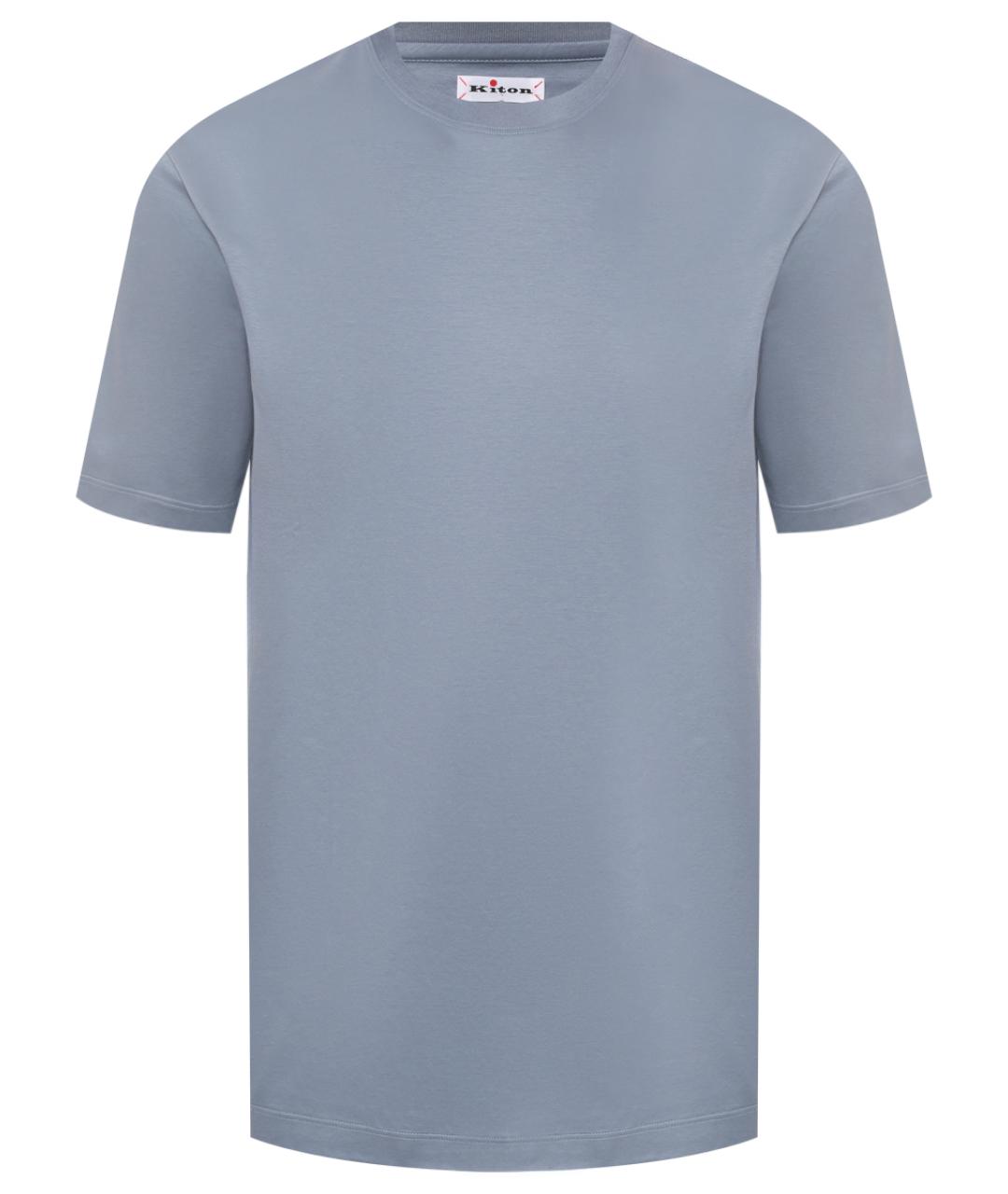 KITON Голубая хлопковая футболка, фото 1