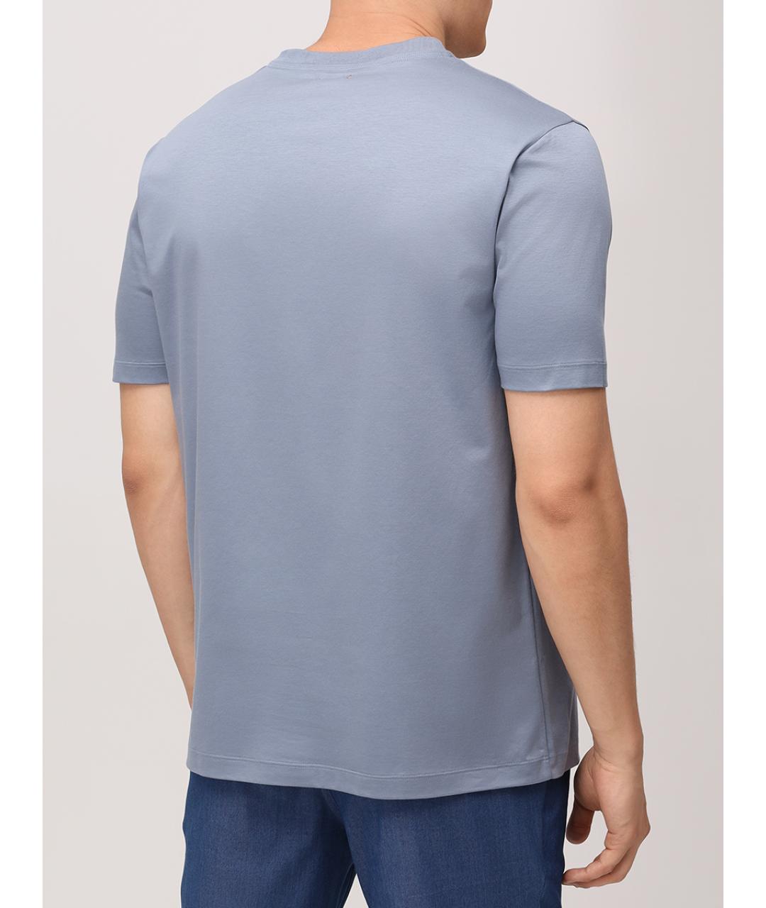 KITON Голубая хлопковая футболка, фото 3