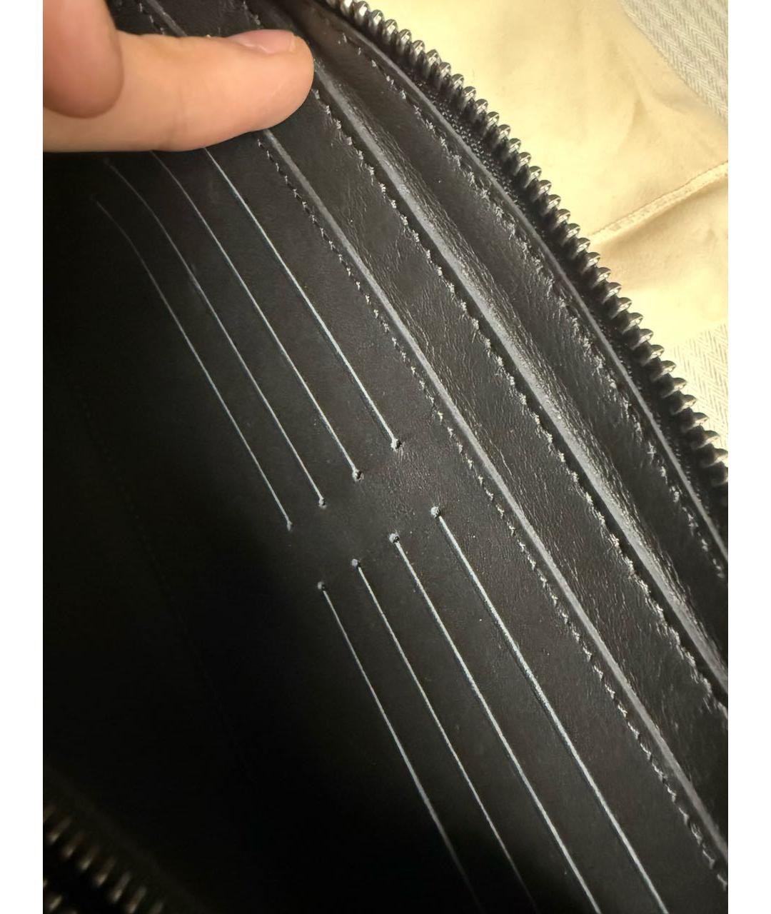 LOUIS VUITTON Черная кожаная барсетка, фото 2