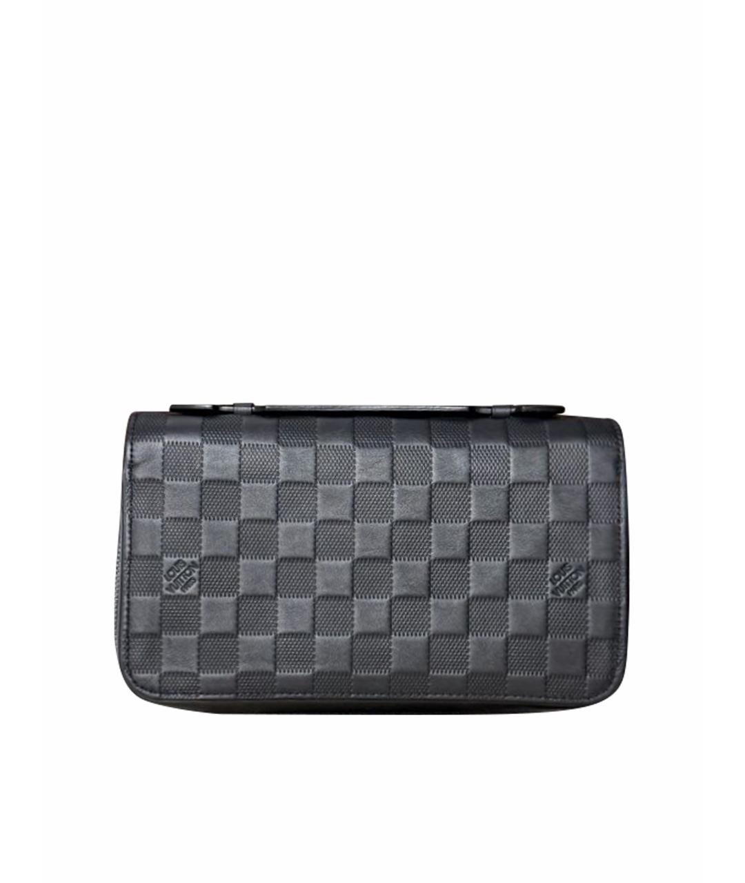 LOUIS VUITTON Черная кожаная барсетка, фото 1