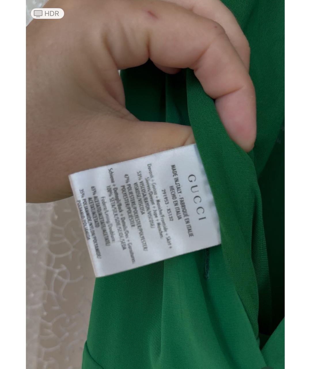 GUCCI Зеленые шелковое коктейльное платье, фото 4