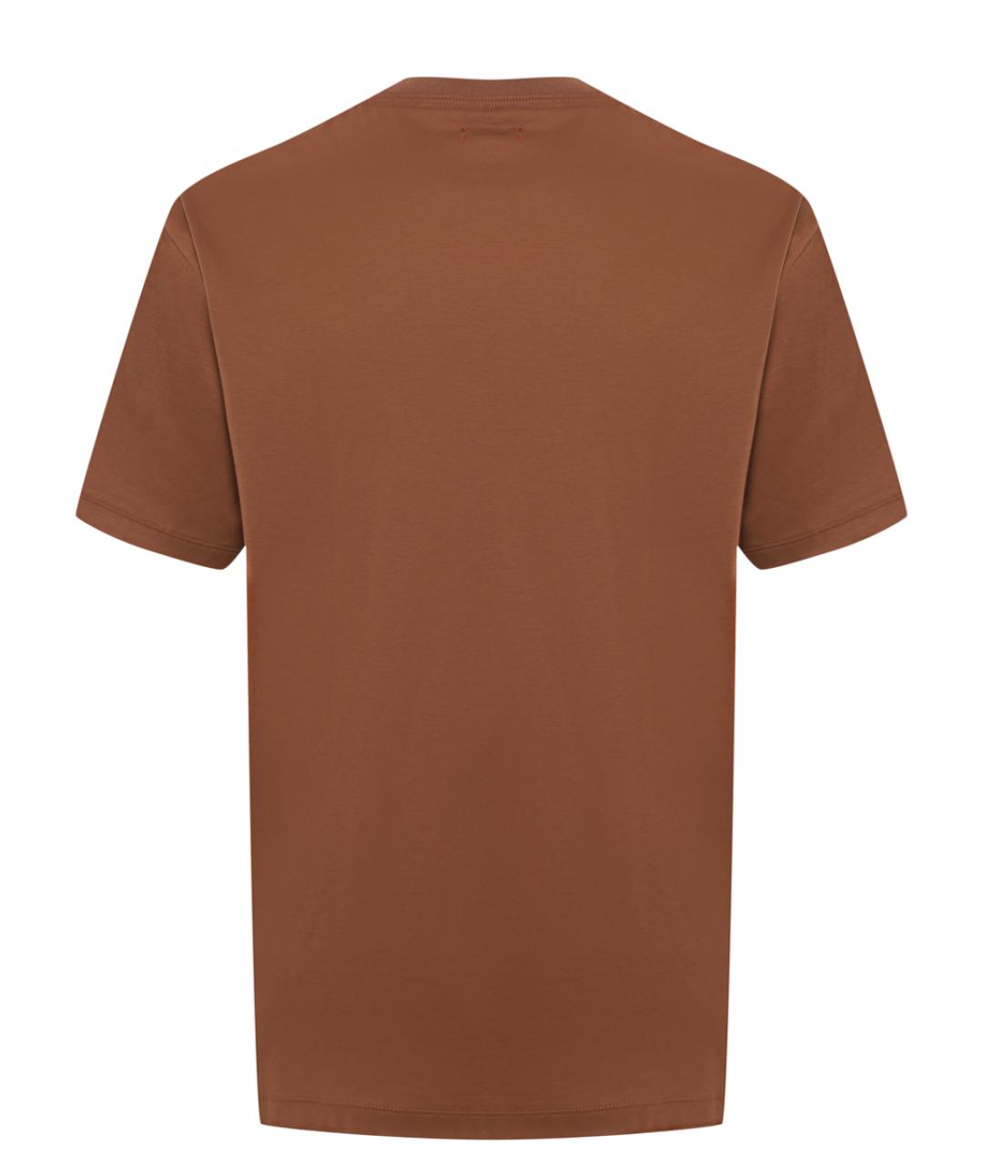 KITON Коричневая хлопковая футболка, фото 2
