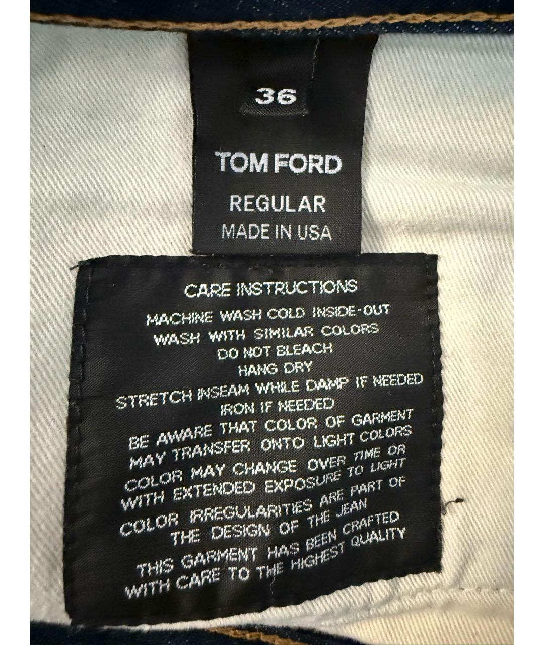 TOM FORD Темно-синие хлопковые прямые джинсы, фото 8