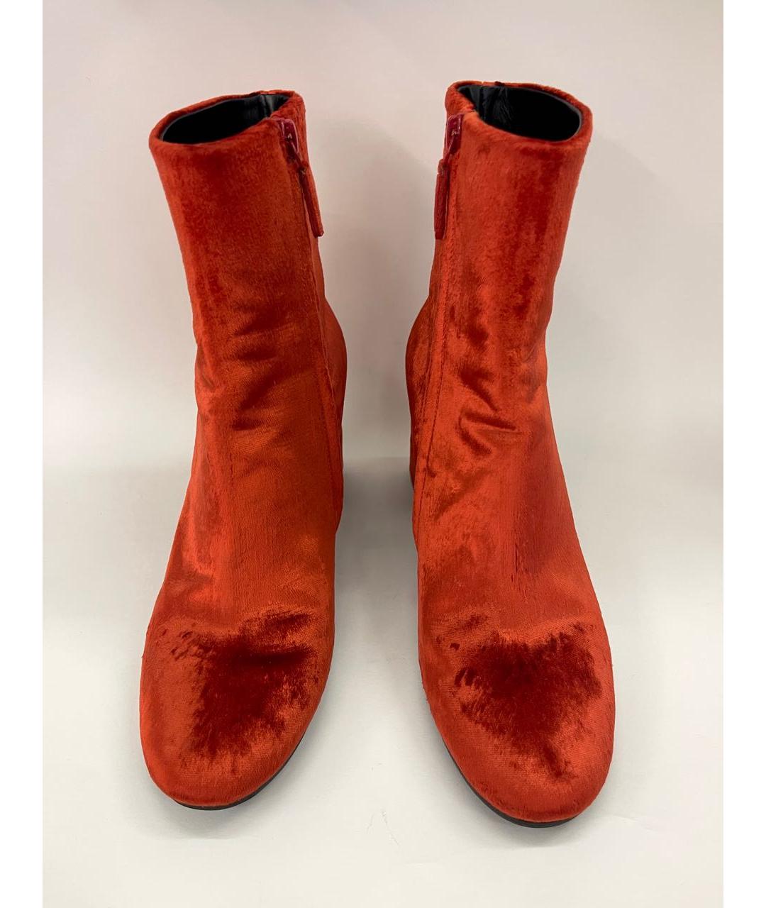 BALENCIAGA Красные бархатные ботильоны, фото 6