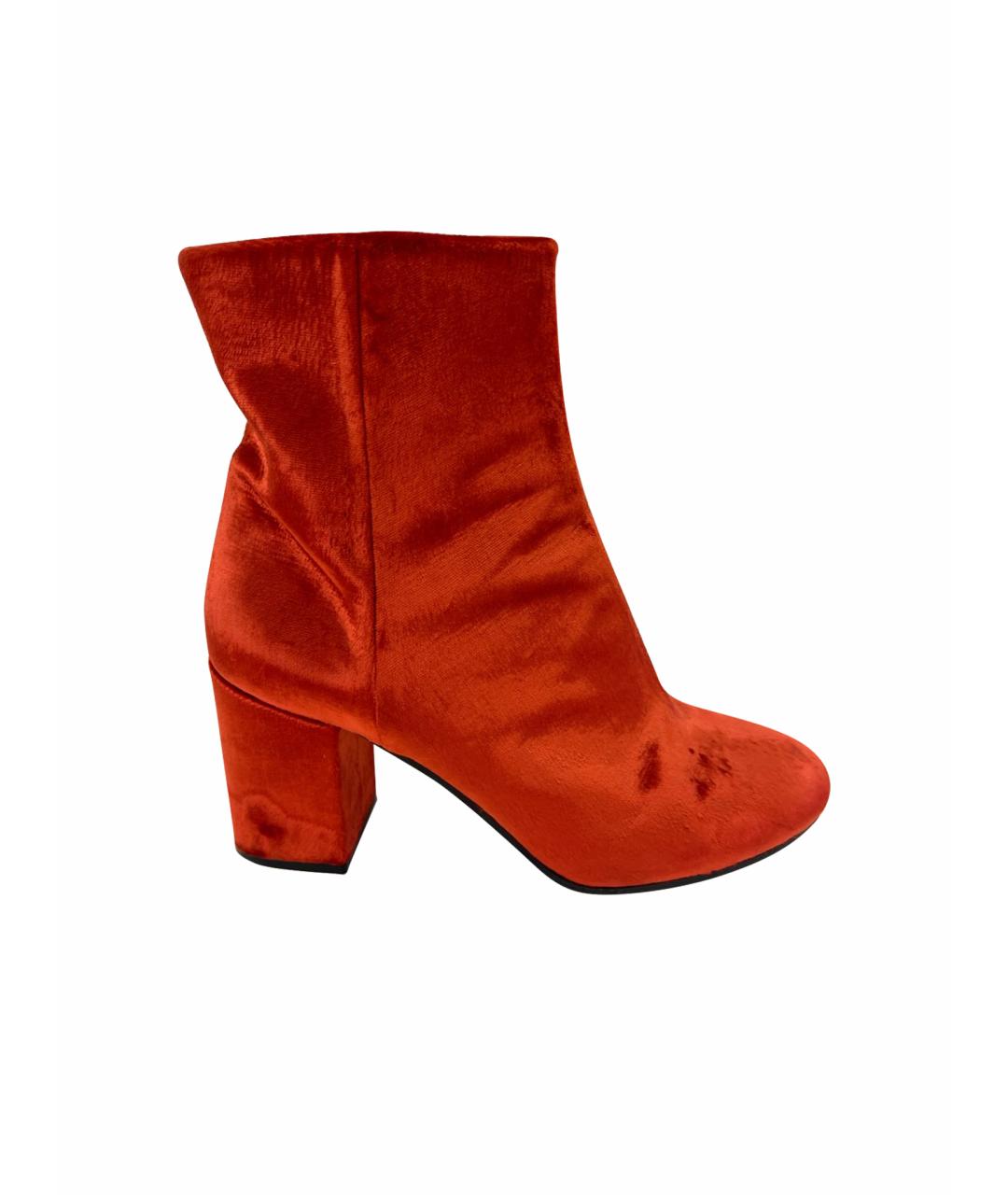BALENCIAGA Красные бархатные ботильоны, фото 1