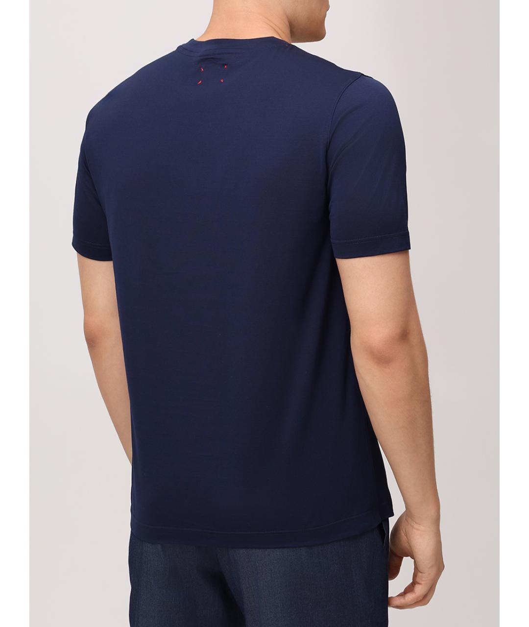 KITON Синяя хлопковая футболка, фото 2