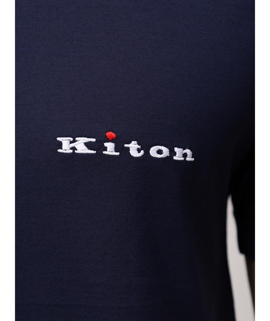 KITON Синяя хлопковая футболка, фото 4