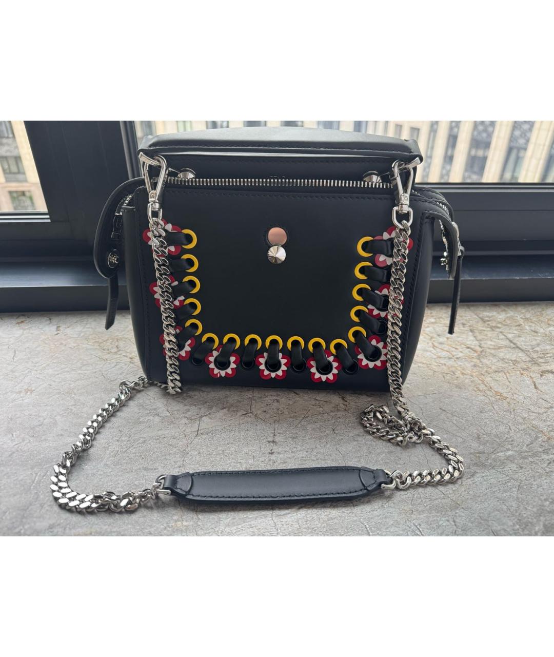 FENDI Черная кожаная сумка через плечо, фото 5