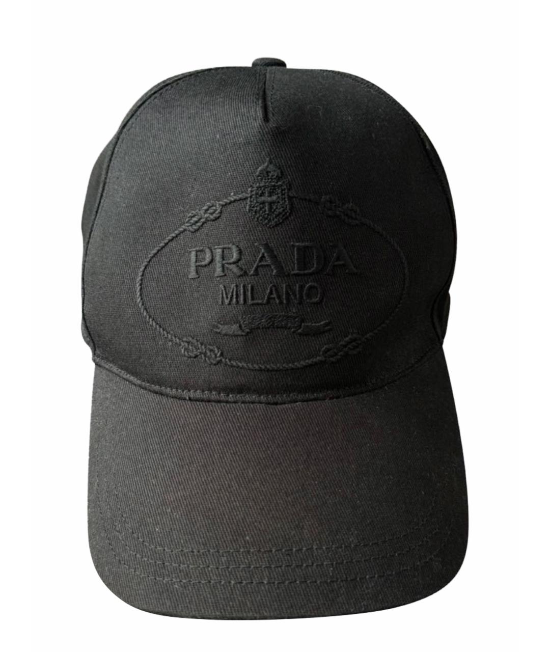 PRADA Черная хлопковая кепка, фото 1