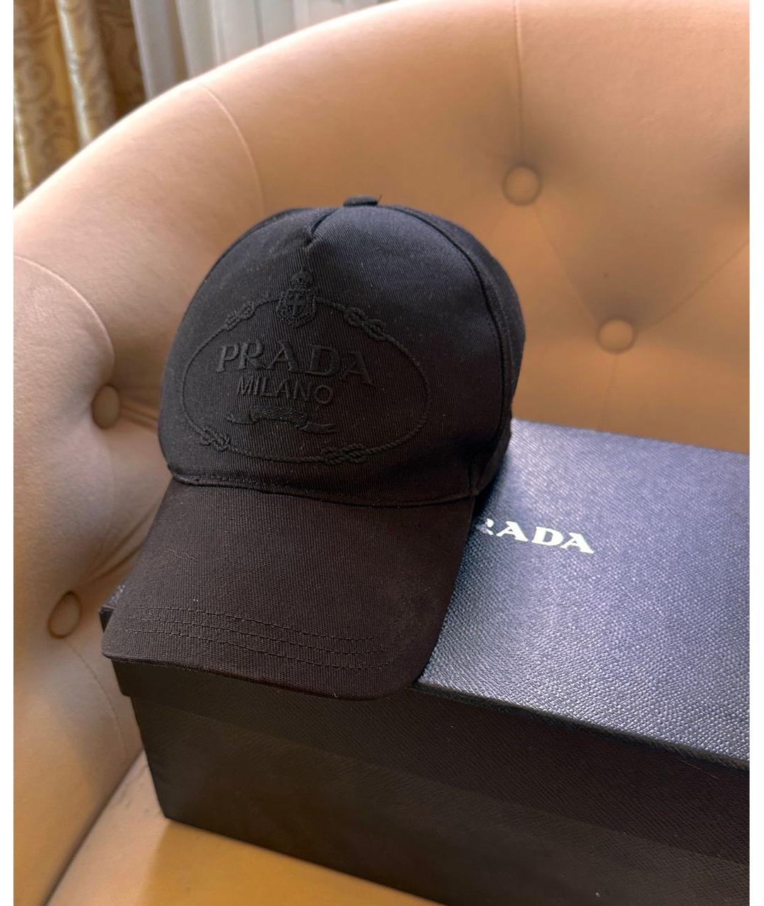 PRADA Черная хлопковая кепка, фото 3