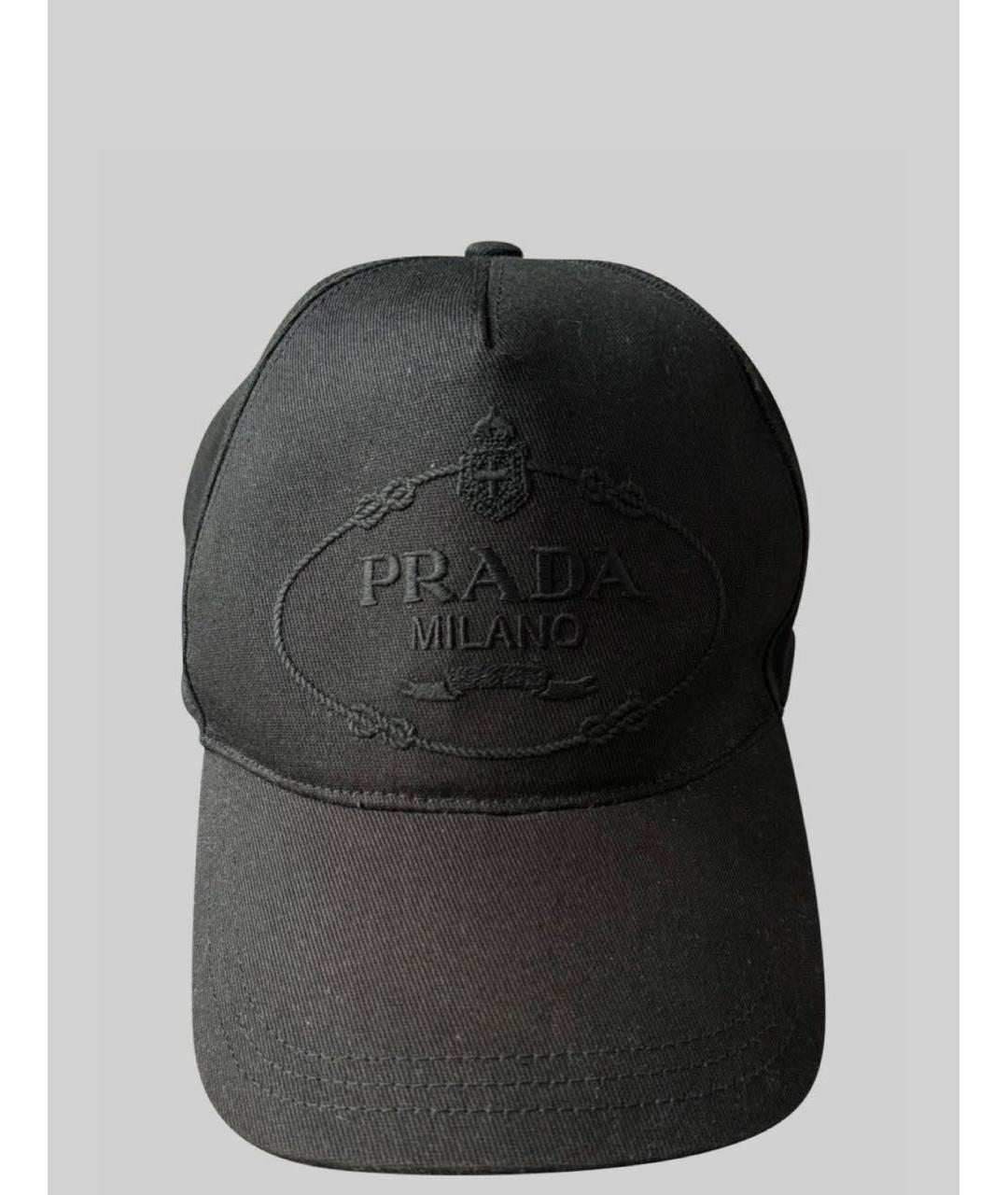 PRADA Черная хлопковая кепка, фото 4