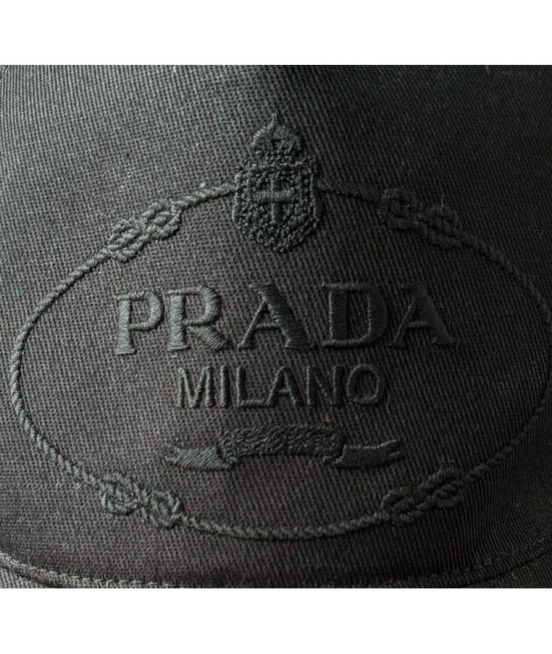 PRADA Черная хлопковая кепка, фото 2