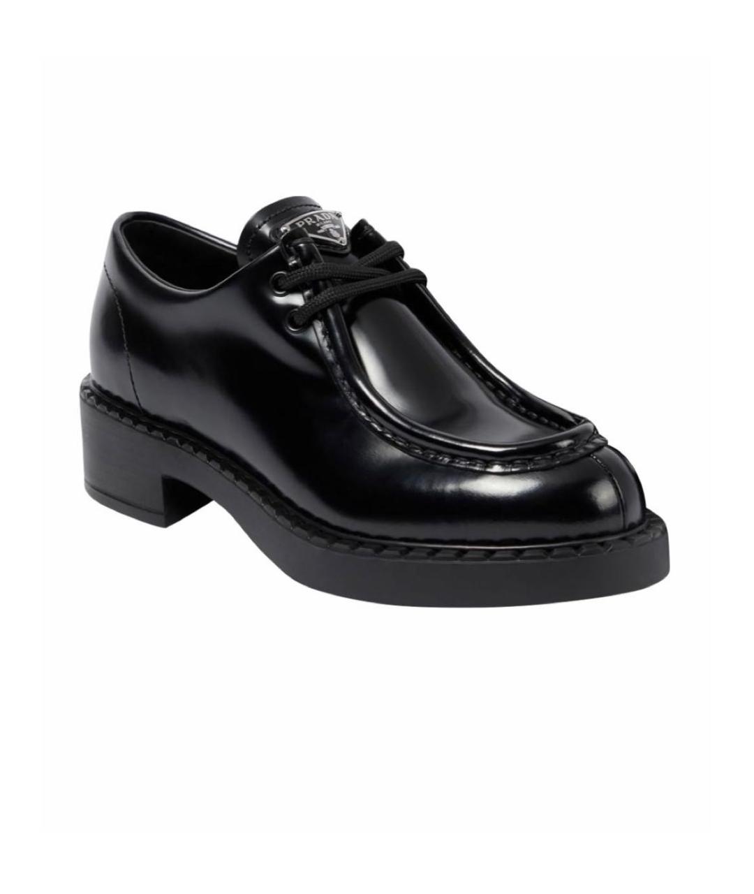PRADA Черные кожаные лоферы, фото 1