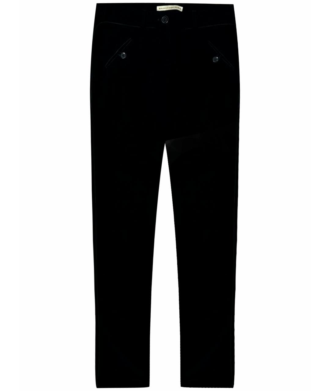 BALENCIAGA Черные вискозные прямые брюки, фото 1