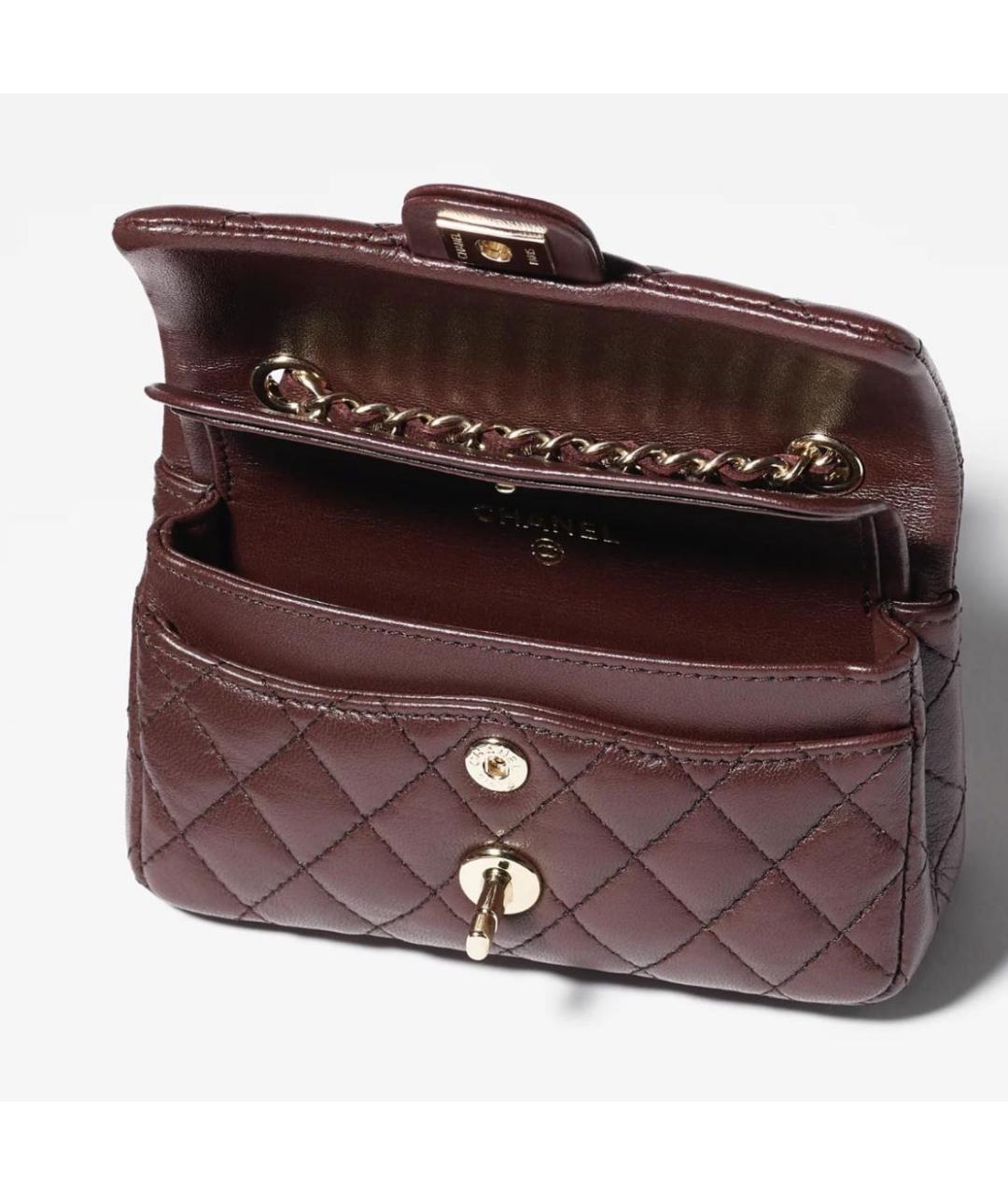 CHANEL Коричневая кожаная сумка через плечо, фото 2