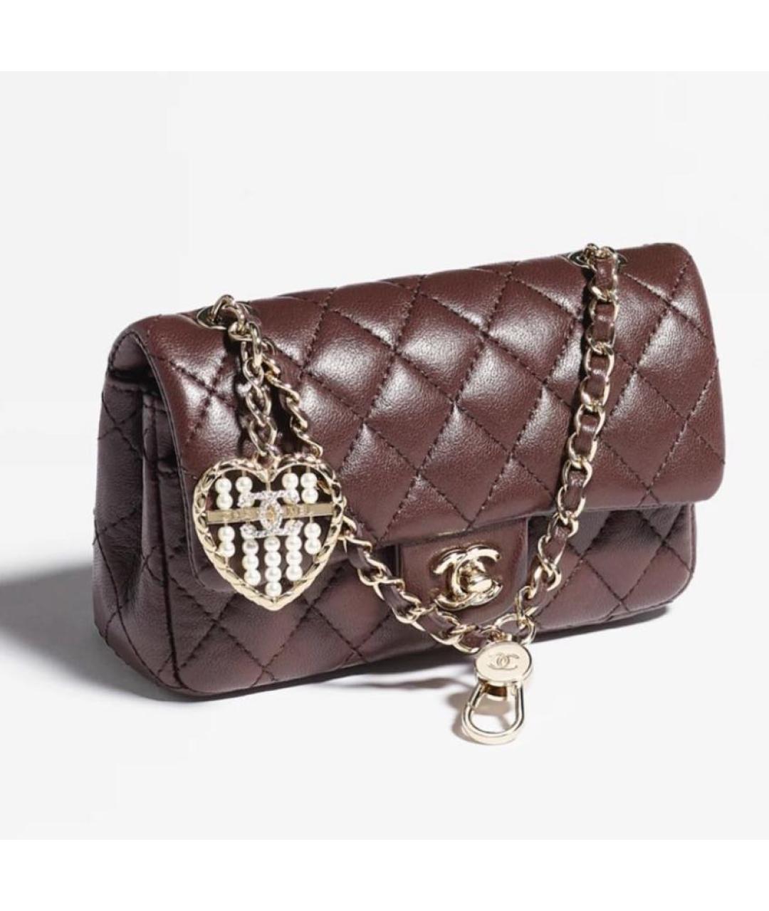 CHANEL Коричневая кожаная сумка через плечо, фото 5