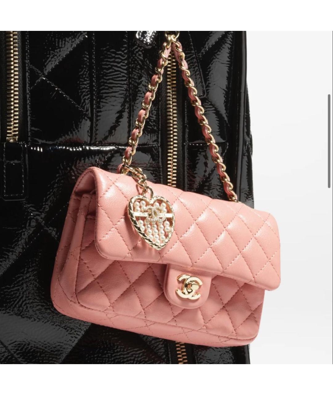 CHANEL Розовая кожаная сумка через плечо, фото 4