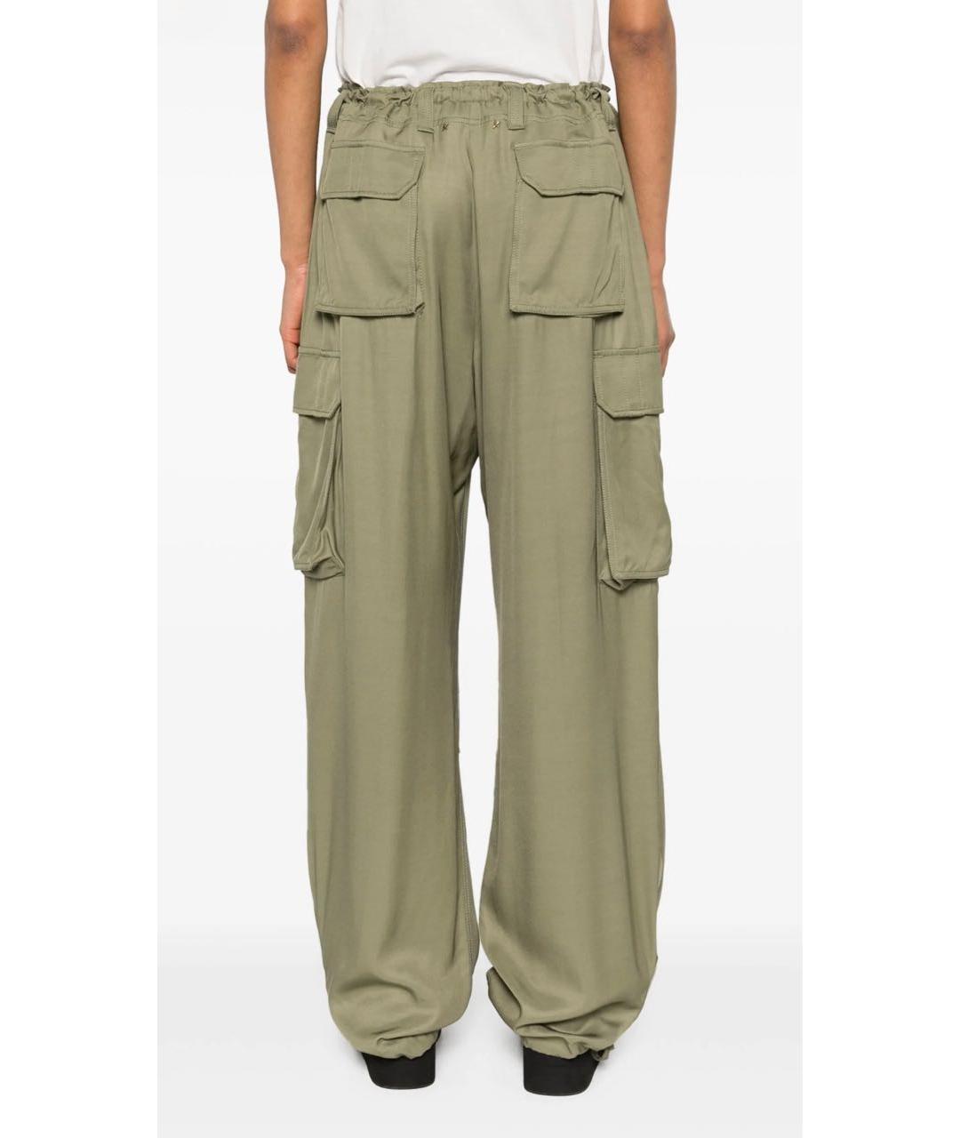 GOLDEN GOOSE DELUXE BRAND Зеленые вискозные брюки широкие, фото 2