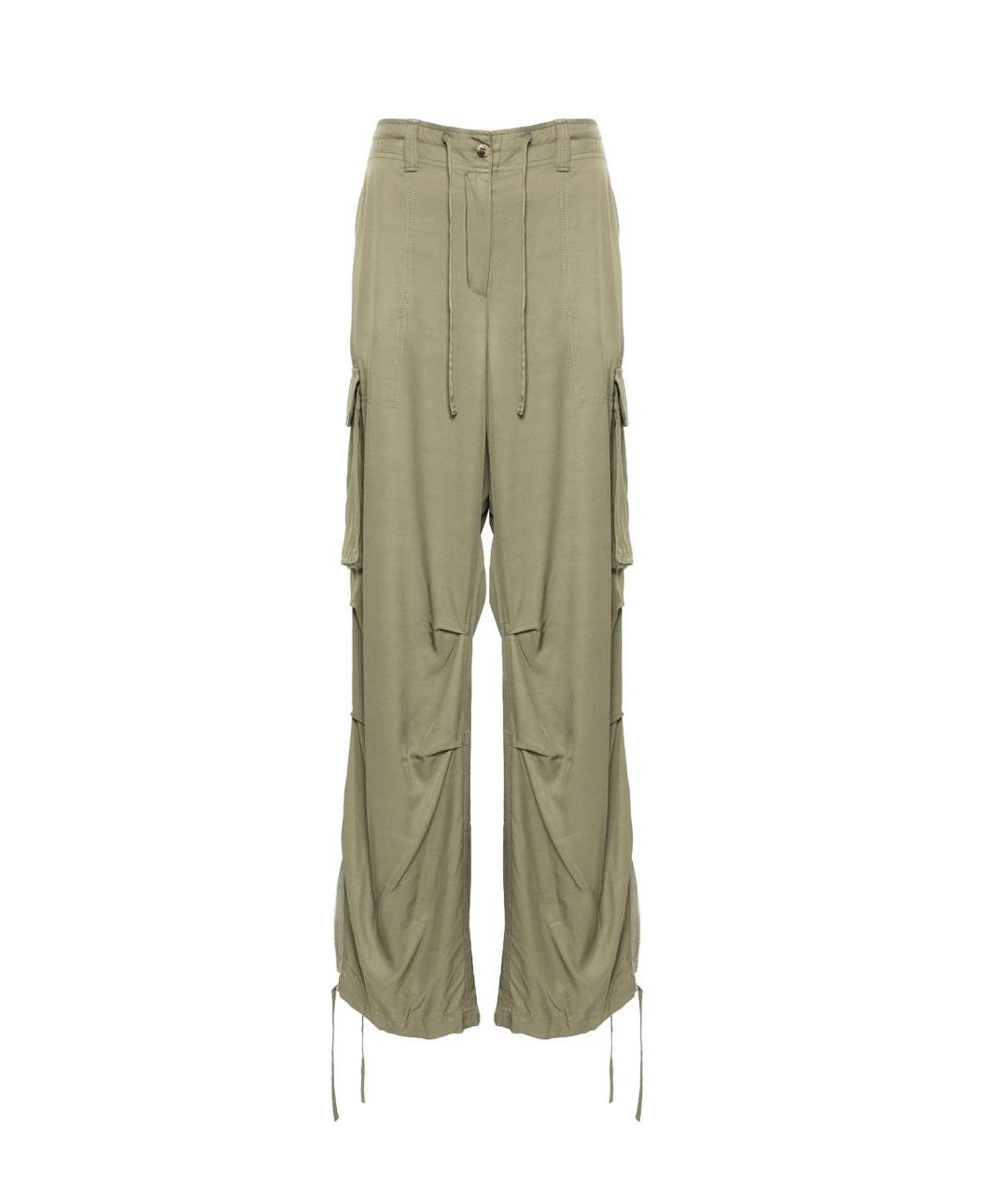 GOLDEN GOOSE DELUXE BRAND Зеленые вискозные брюки широкие, фото 1