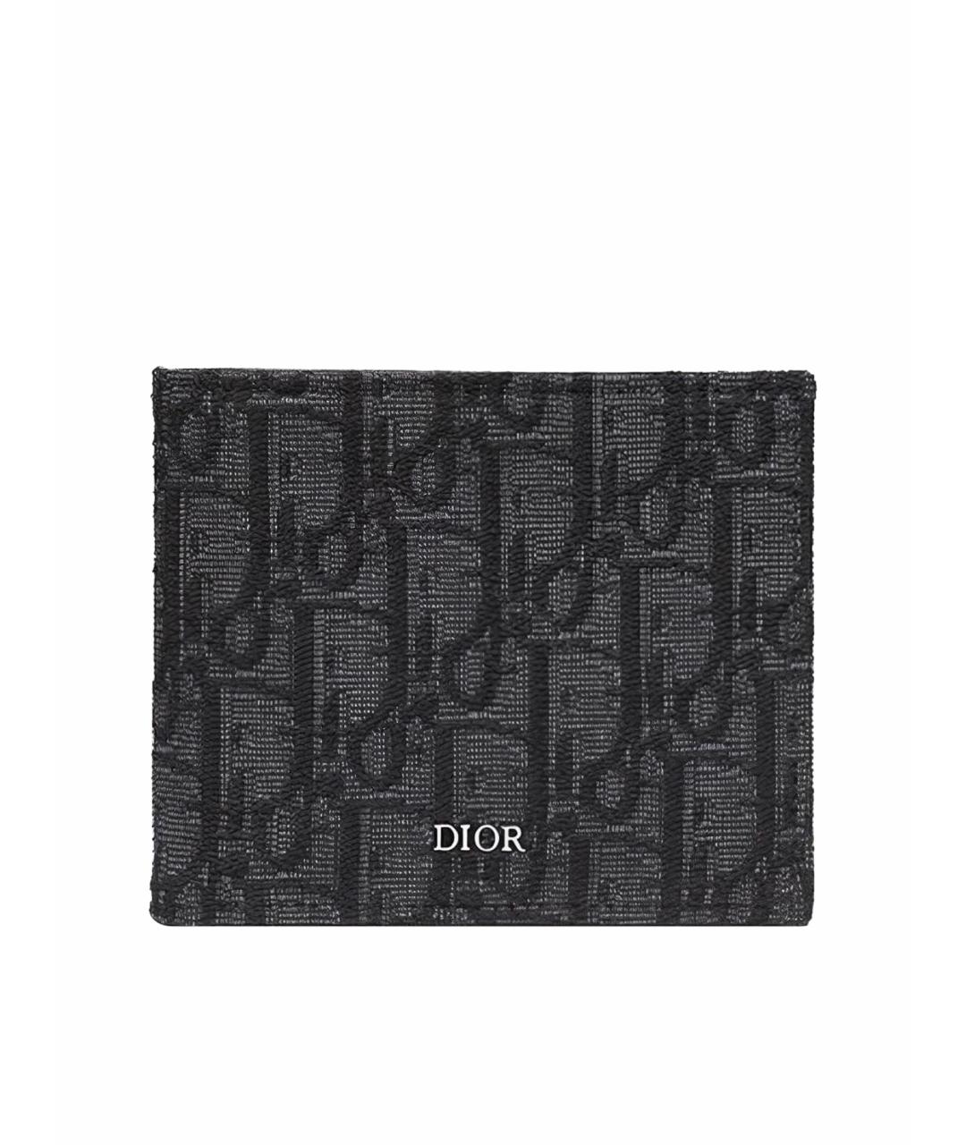 CHRISTIAN DIOR Антрацитовый кожаный кошелек, фото 1