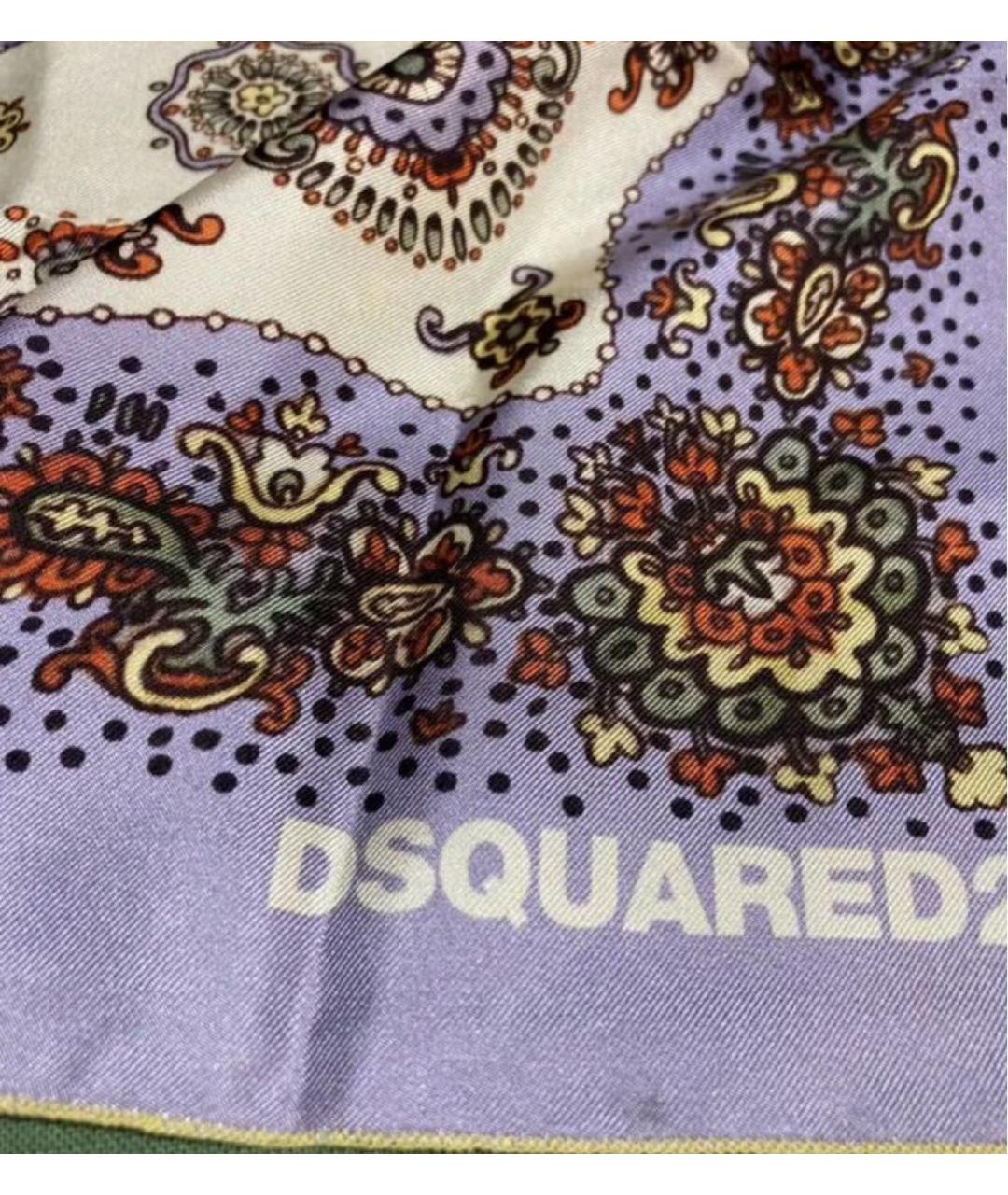 DSQUARED2 Фиолетовый шелковый платок, фото 4