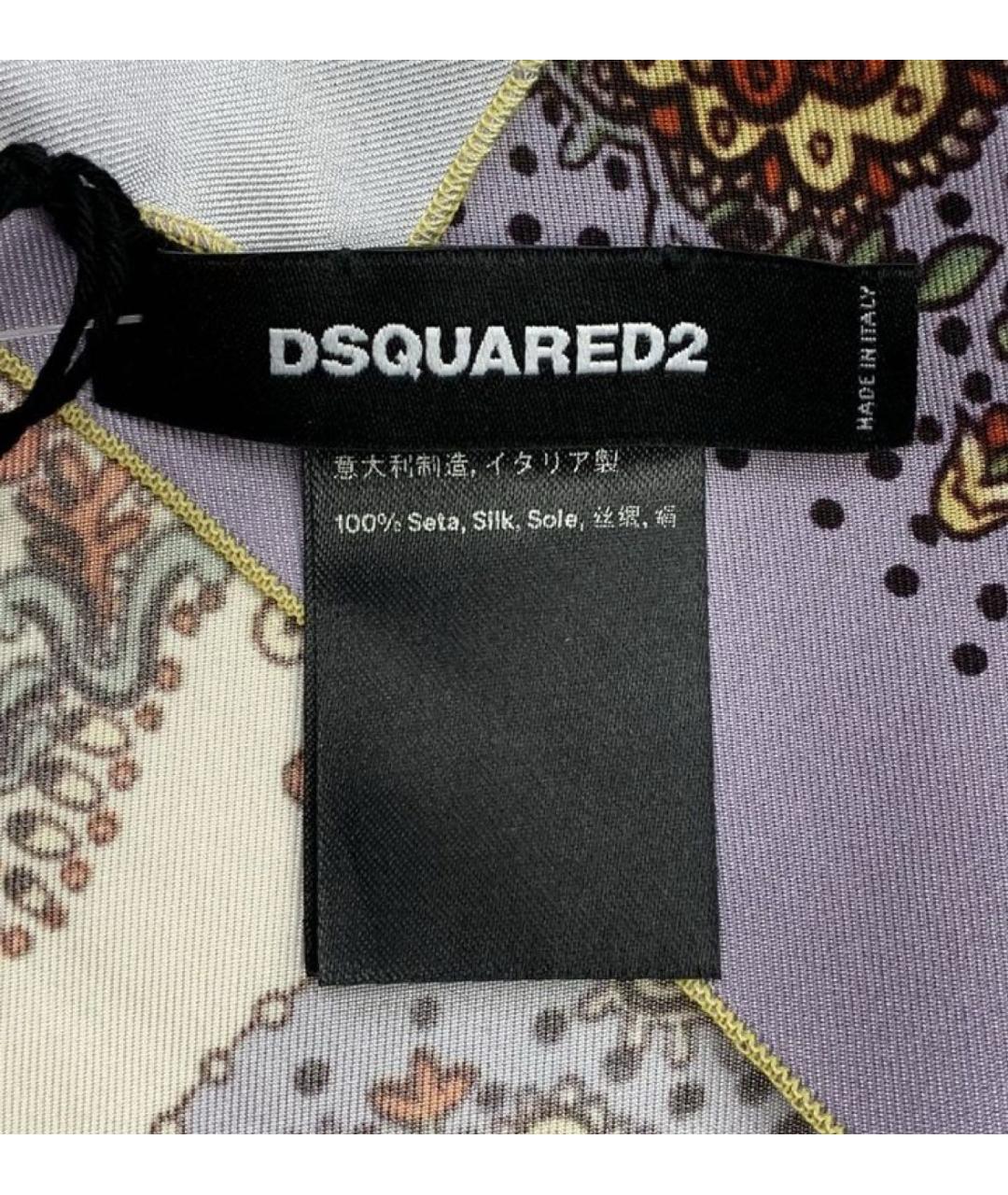 DSQUARED2 Фиолетовый шелковый платок, фото 3