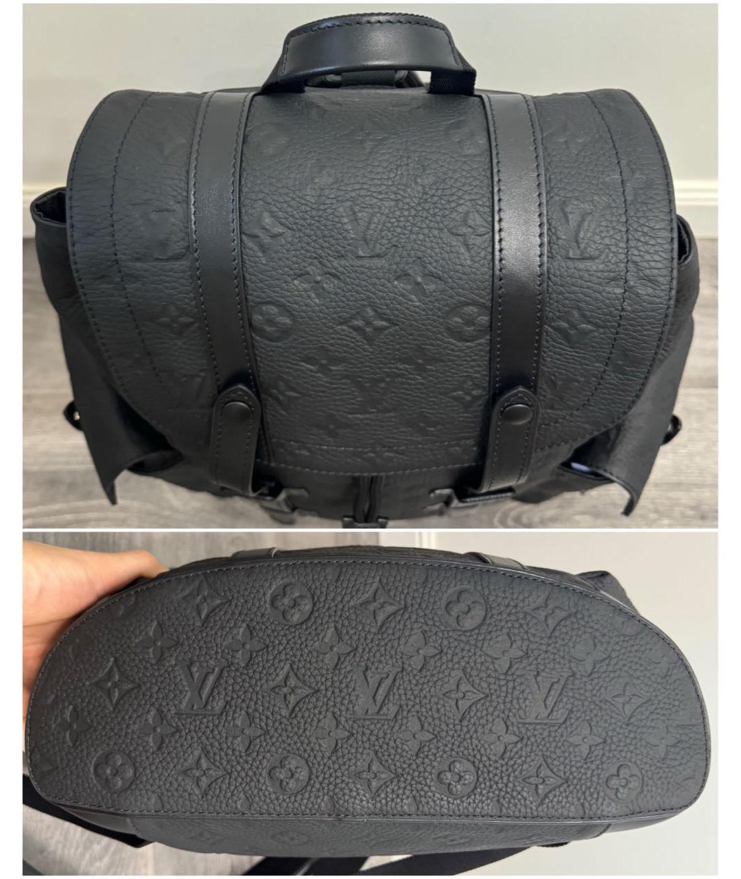 LOUIS VUITTON Черный кожаный рюкзак, фото 4