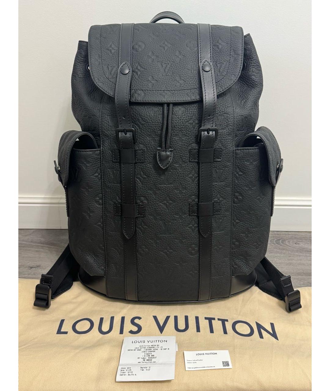 LOUIS VUITTON Черный кожаный рюкзак, фото 9