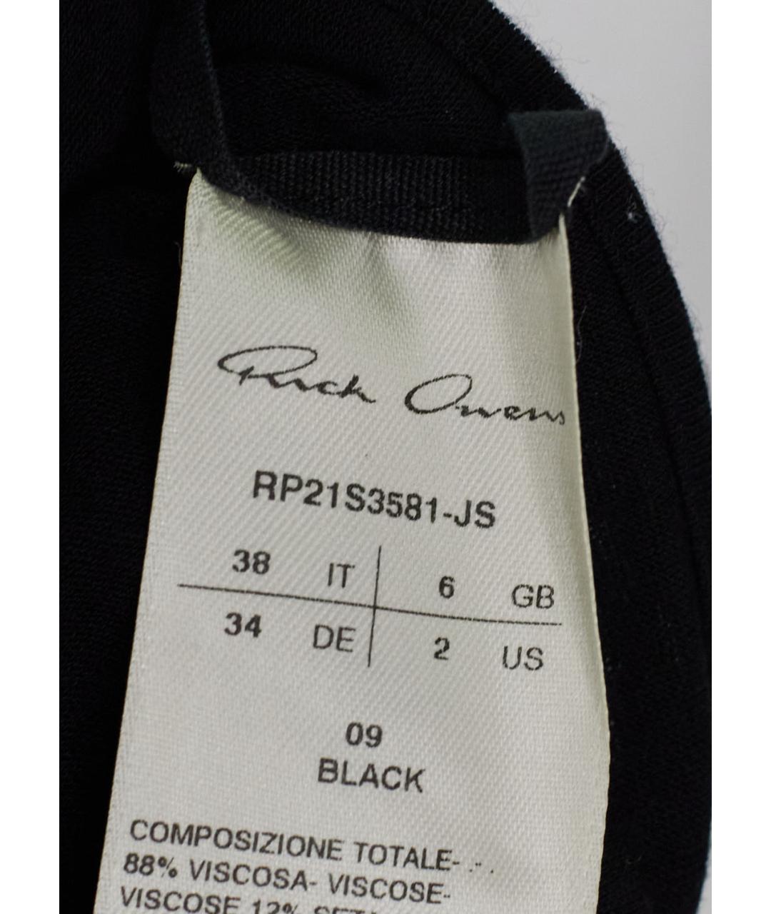 RICK OWENS Черное вискозное повседневное платье, фото 5