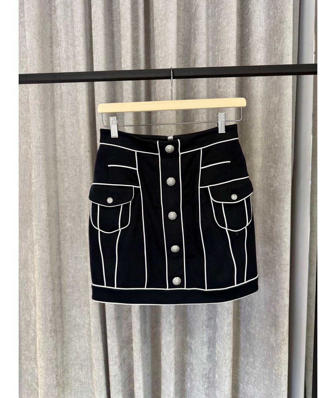 BALMAIN Темно-синяя юбка мини, фото 5