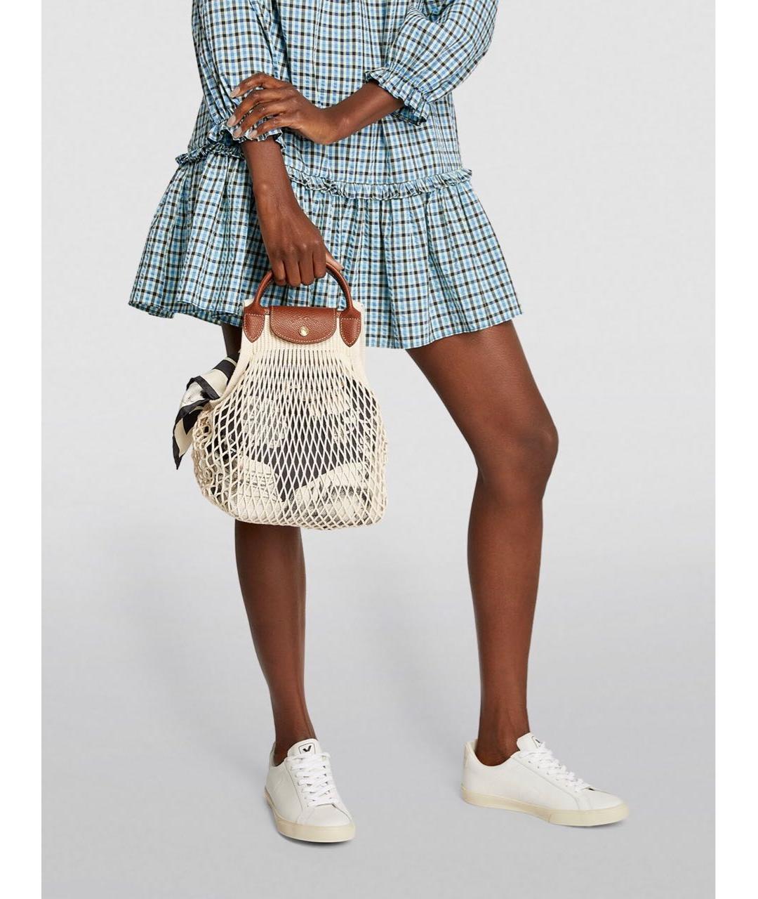 LONGCHAMP Бежевая кожаная пляжная сумка, фото 8