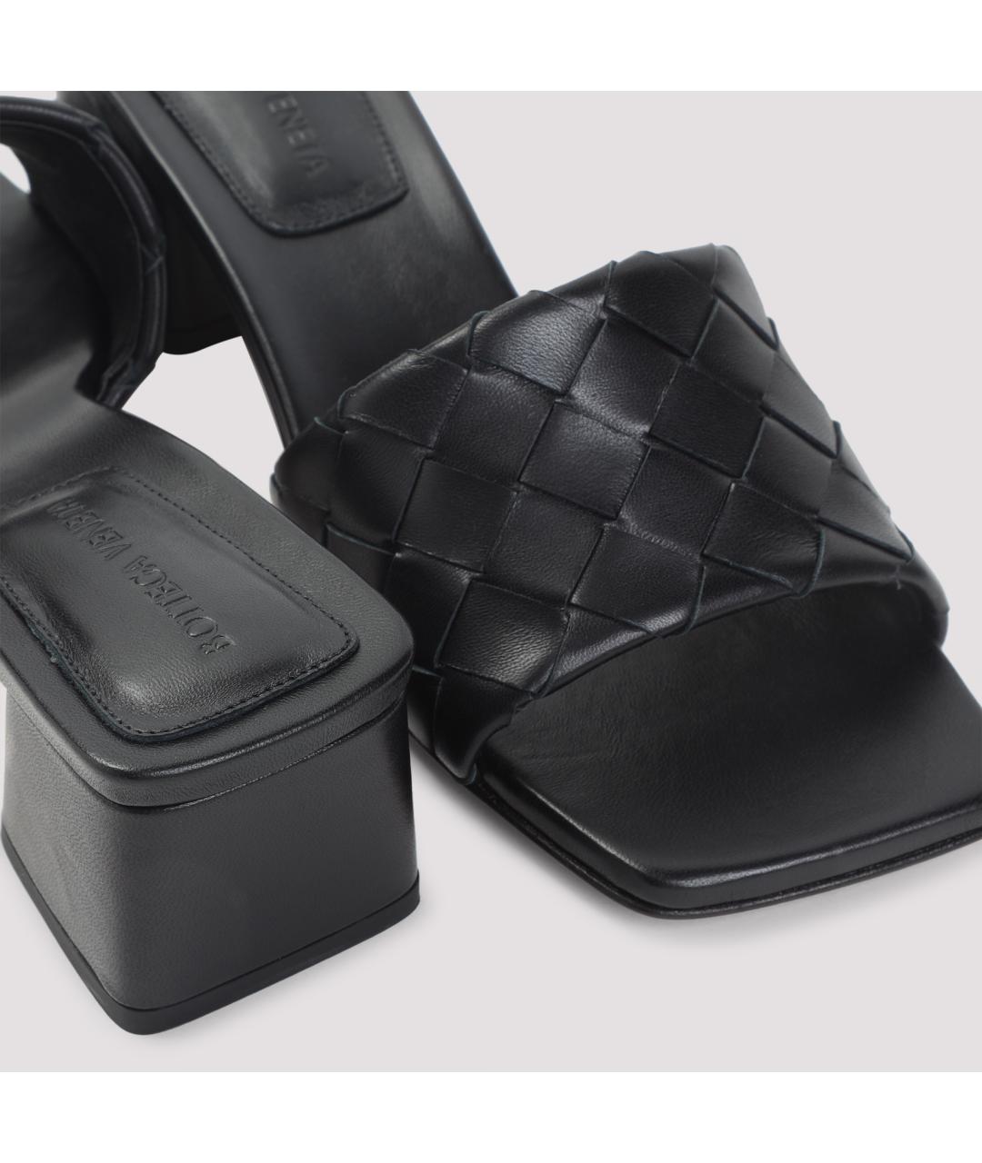 BOTTEGA VENETA Черные кожаные мюли, фото 5