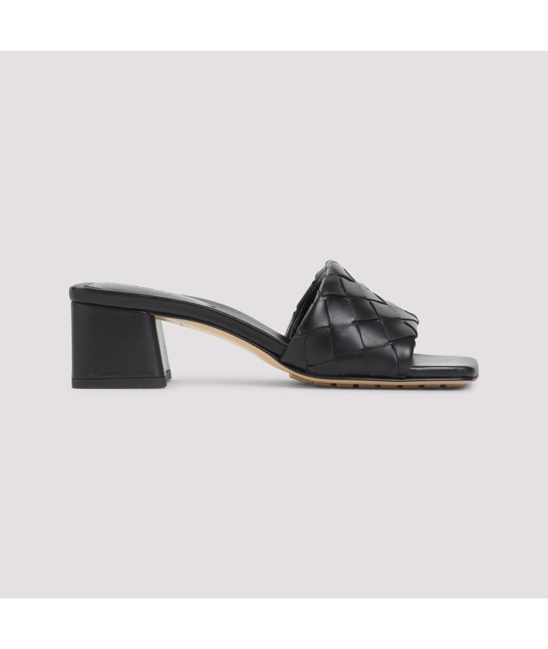 BOTTEGA VENETA Черные кожаные мюли, фото 2