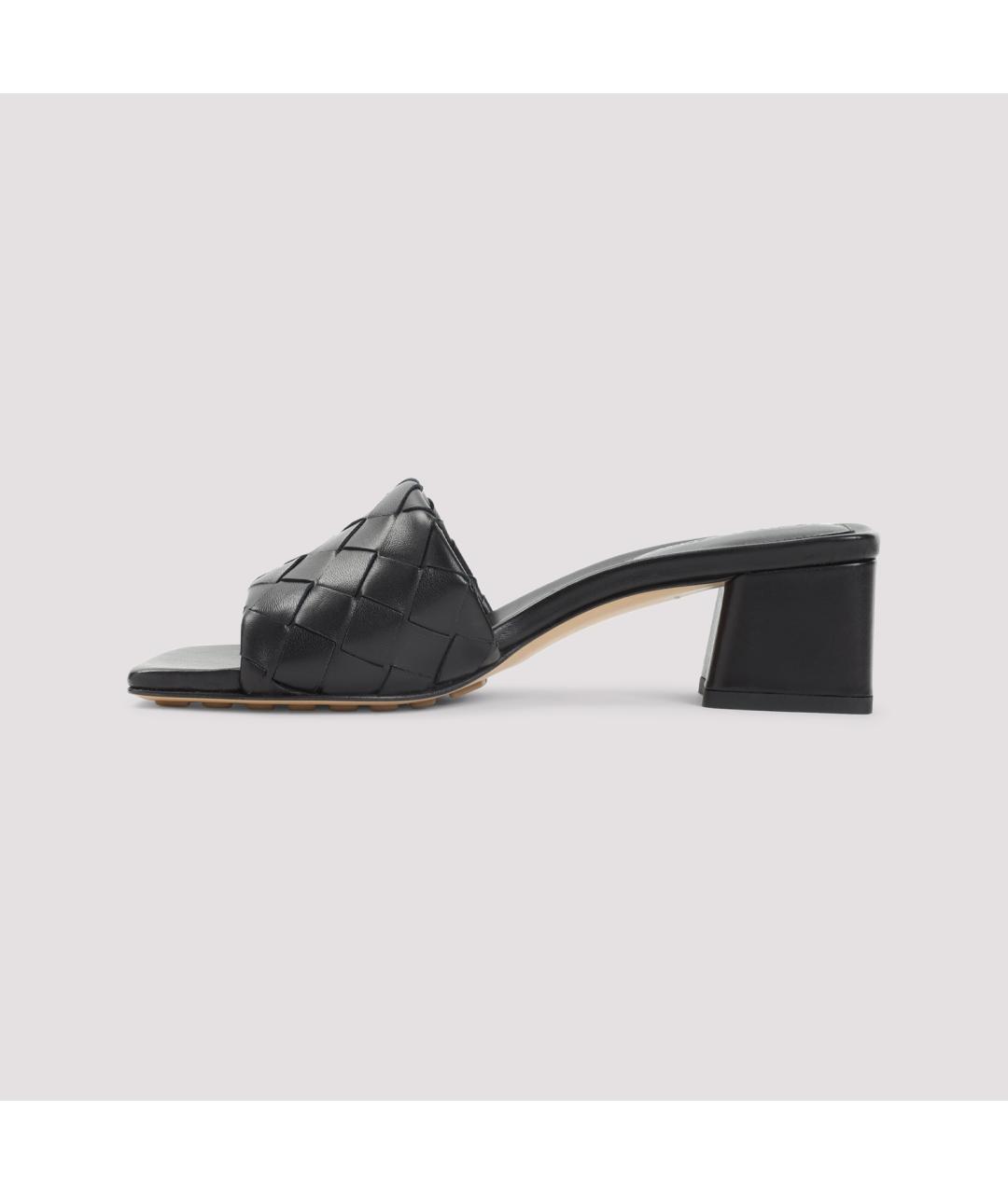 BOTTEGA VENETA Черные кожаные мюли, фото 3