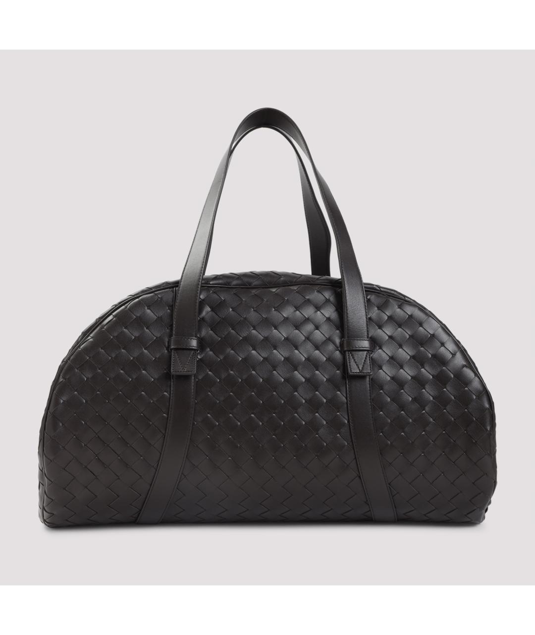 BOTTEGA VENETA Черная кожаная дорожная/спортивная сумка, фото 2