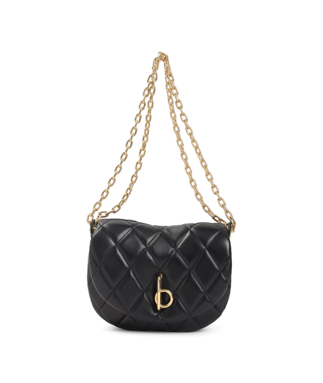 BURBERRY Черная кожаная сумка через плечо, фото 1