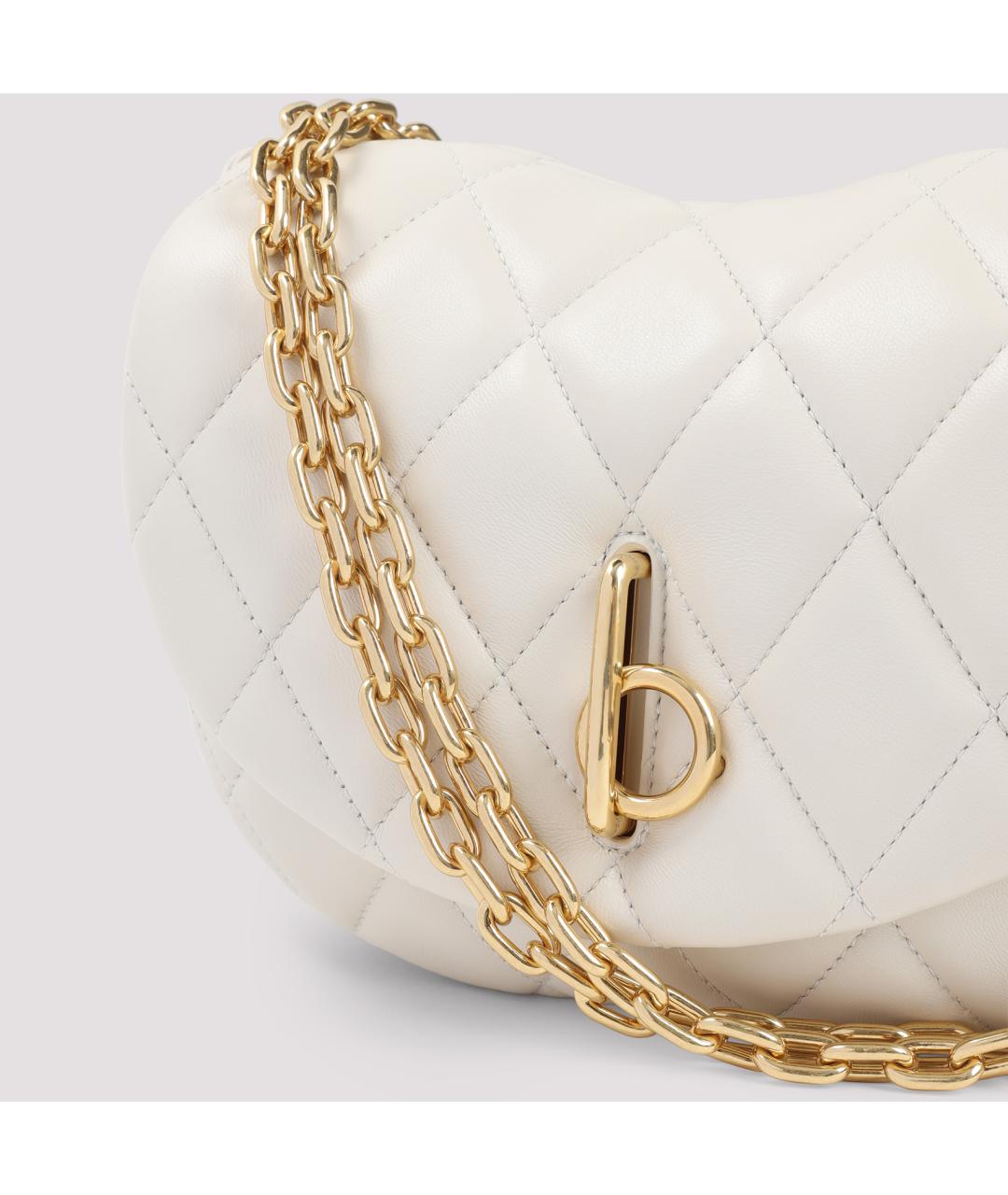 BURBERRY Белая кожаная сумка через плечо, фото 3