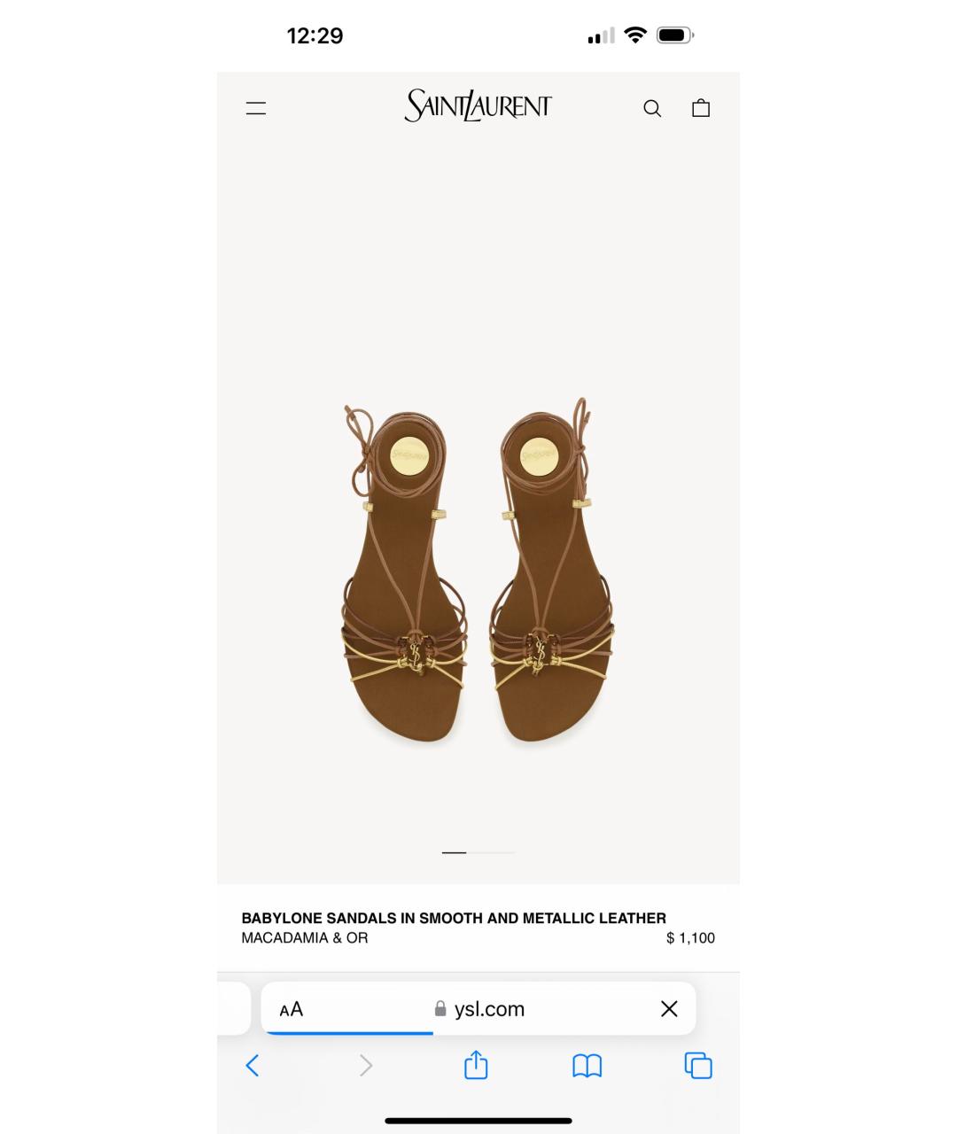 SAINT LAURENT Коричневые сандалии, фото 3