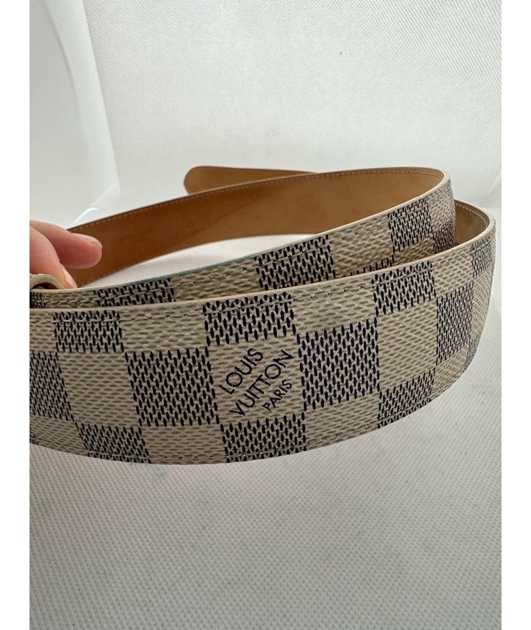 LOUIS VUITTON Белый кожаный ремень, фото 4
