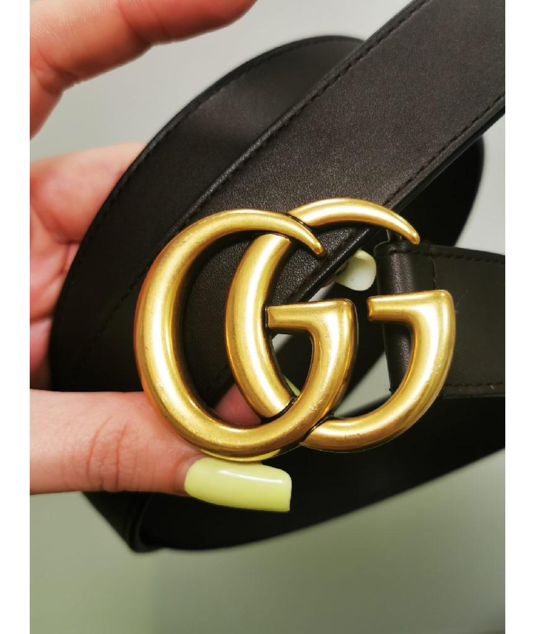 GUCCI Черный кожаный ремень, фото 3