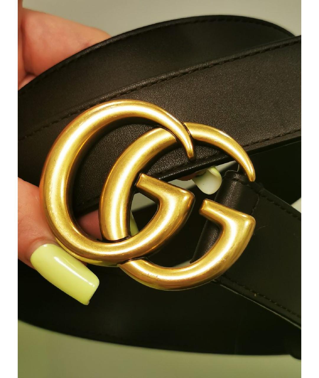 GUCCI Черный кожаный ремень, фото 4