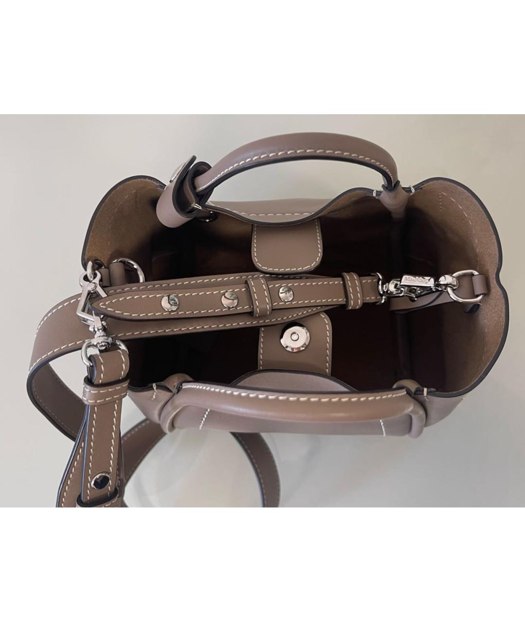 MAX MARA Бежевая кожаная сумка с короткими ручками, фото 3