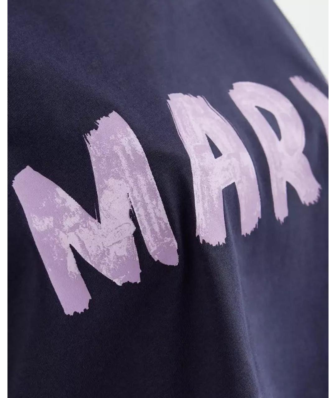MARNI Темно-синяя хлопковая футболка, фото 2
