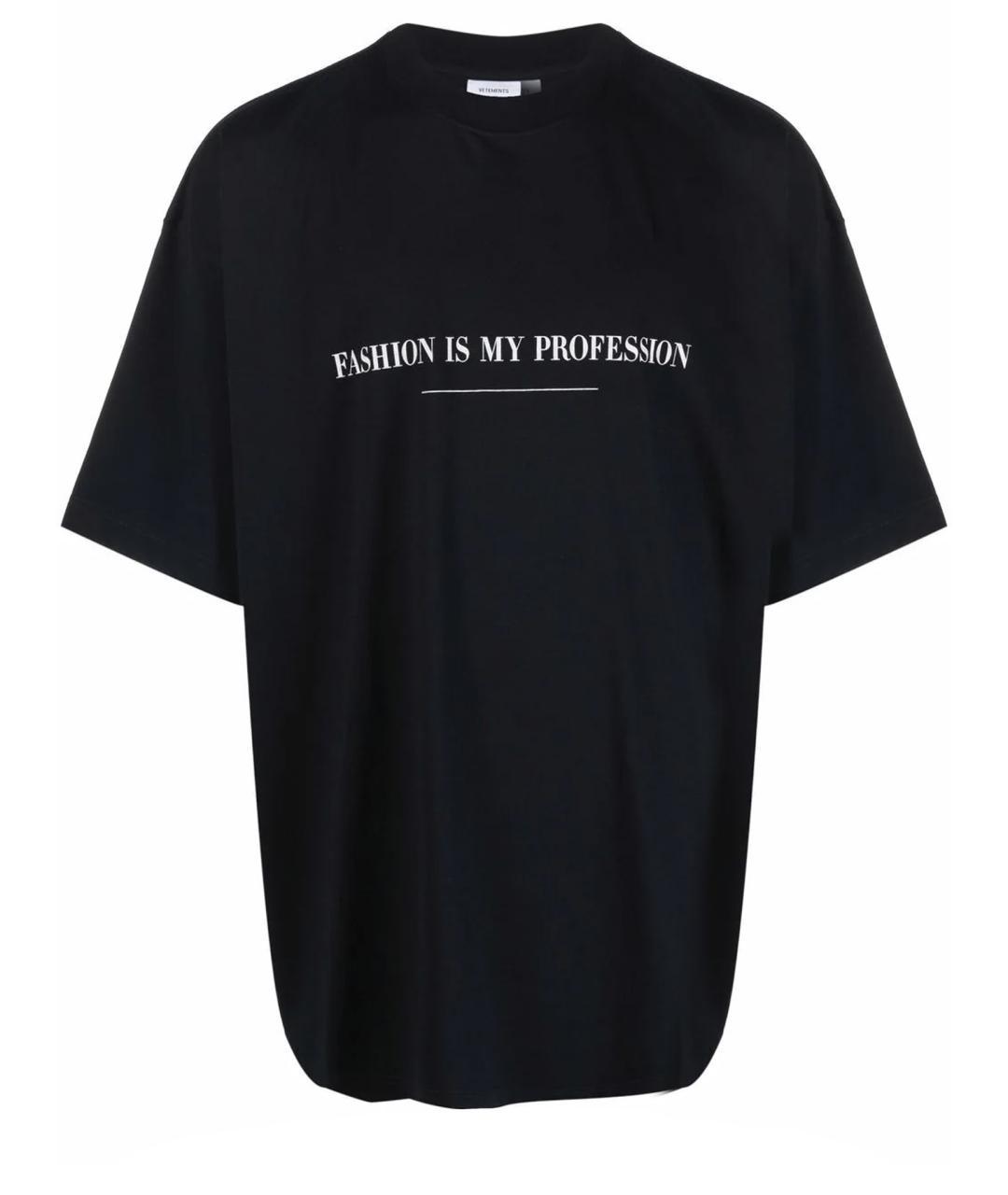 VETEMENTS Черная хлопковая футболка, фото 1